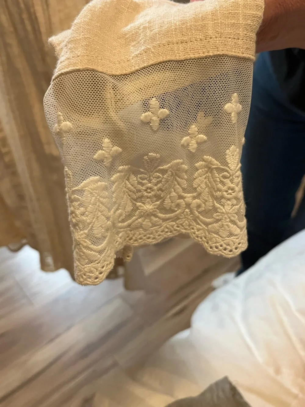 Spell & The Gypsy Neutral Ivory-Tone Button Front Blouse - Picture 5 of 6